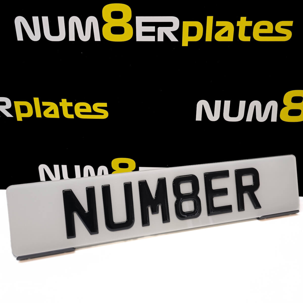 3D black gel number plate by Num8er Plates