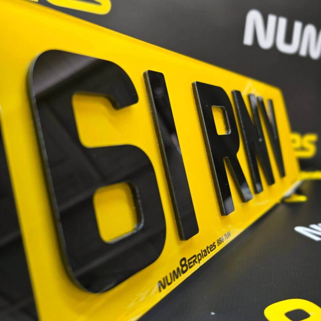 Custom 4D Gloss Black 3mm number plate
