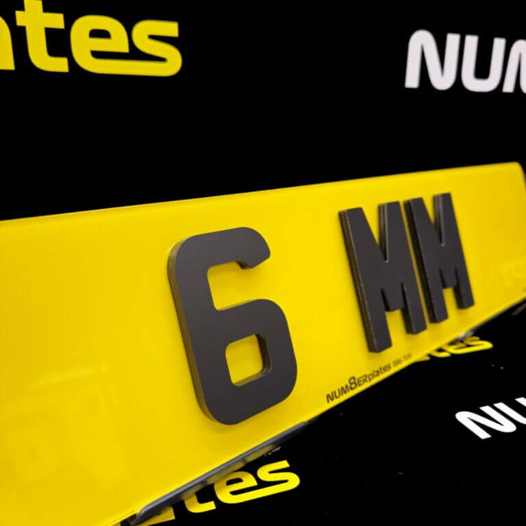 Custom 4D Matt Black 6mm number plate