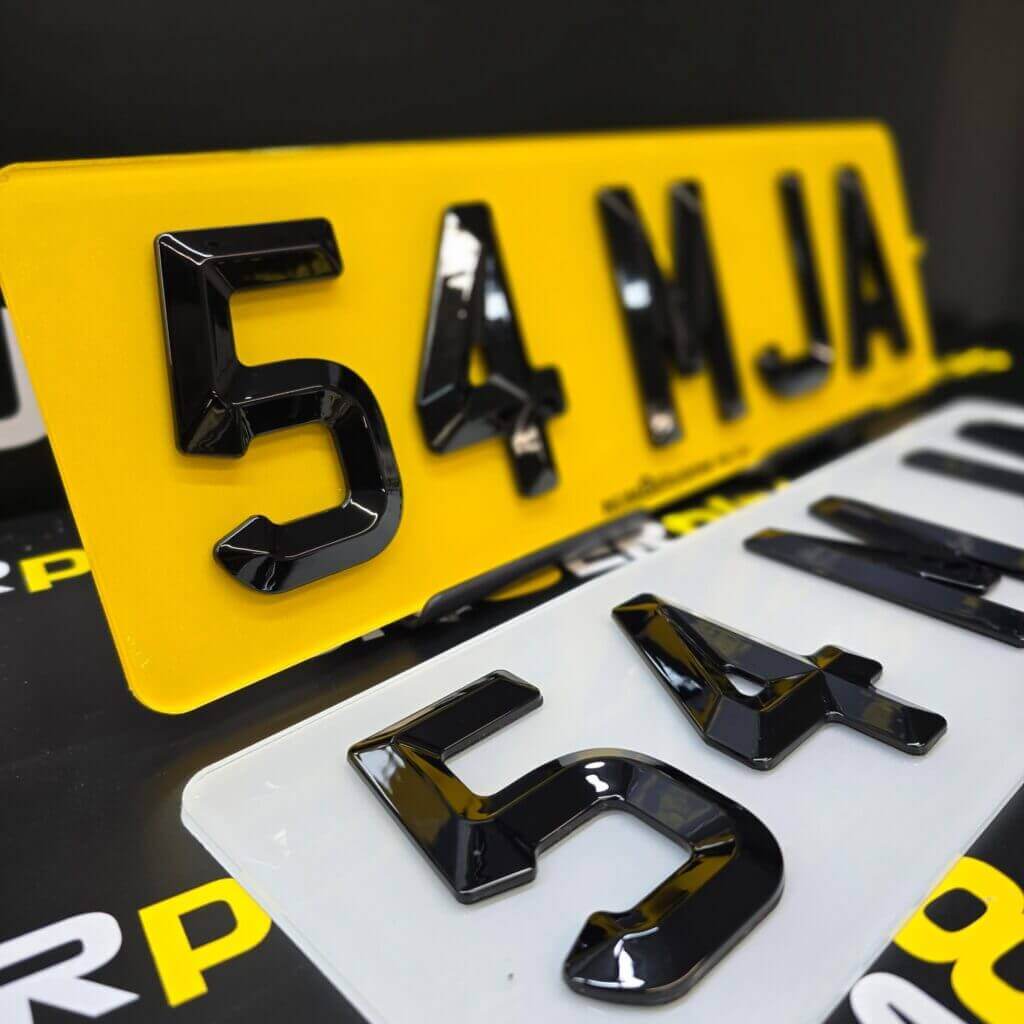 4D Retro Gloss Black Number Plate